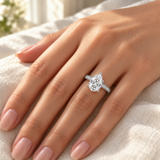 Melden Samantha 14k White Gold Ring Pear Diamond Center Stone 2.22ct Total Diamond