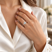 Melden Samantha 14k Rose Gold Ring Round Diamond Center Stone 1.22ct Total Diamond