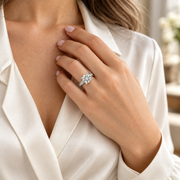 Melden Samantha 14k White Gold Ring Round Diamond Center Stone 2.22ct Total Diamond