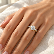 Melden Samantha 14k Gold Ring Round Diamond Center Stone 1.22ct Total Diamond
